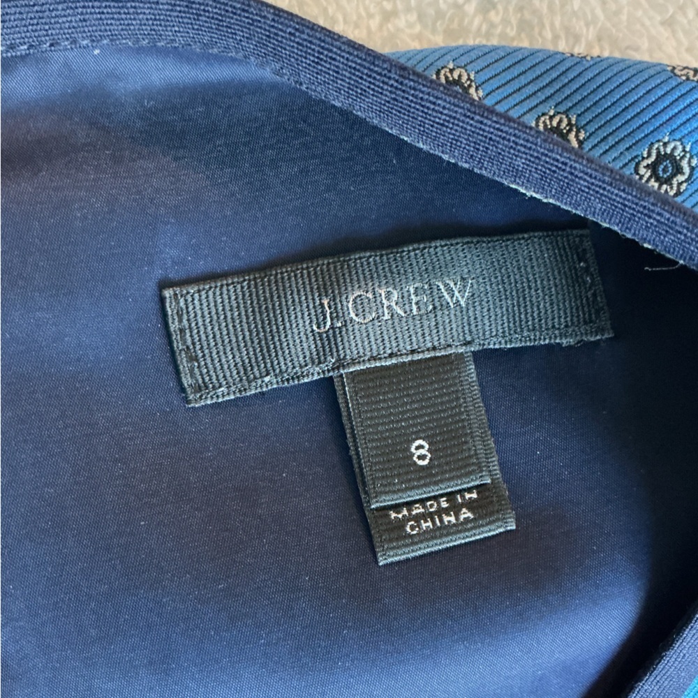 J. Crew Blue Mini Dress with Black Trim - Picture 8 of 14